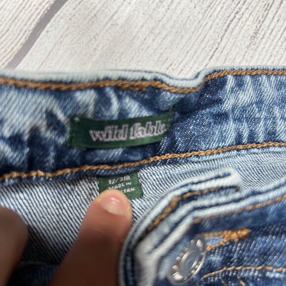 Wild Fable Jean Shorts Blue Denim Folded Hem Highest Rise Size 12/31R - Picture 7 of 10